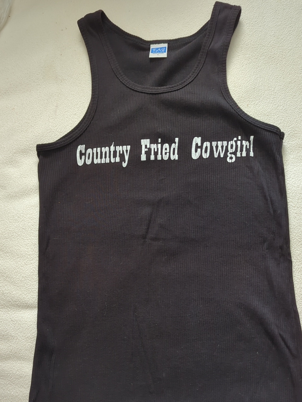 Country Fried Cowgirl Black Tank Top - Women